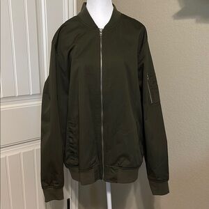 Five Four Olive Green Bomber Jacket